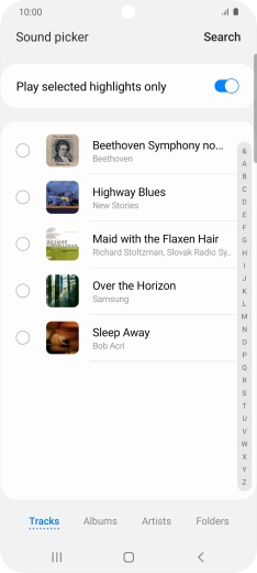 Press the required ring tones to hear them.
