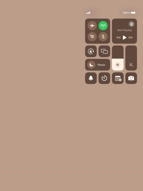 Press the flight mode icon to turn the function on or off.