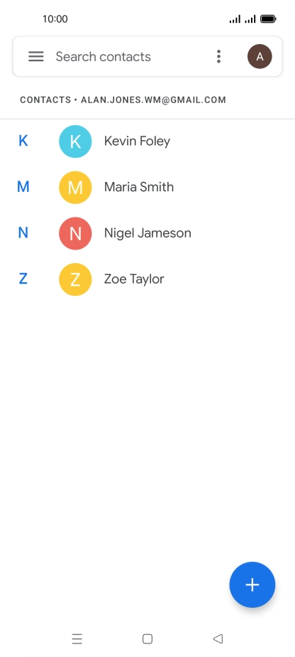 Press the new contact icon.