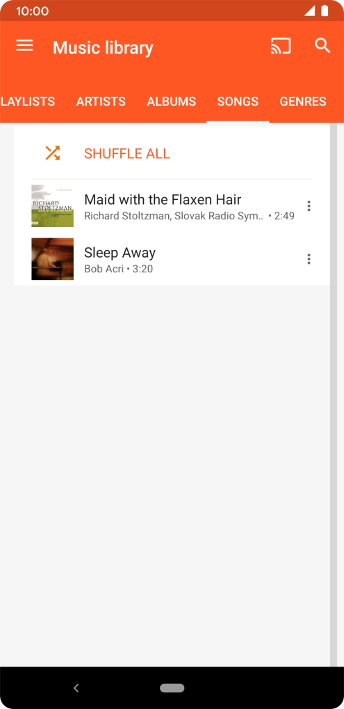 Press the required audio file.