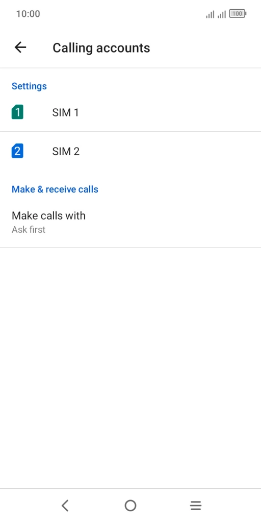Press the required SIM.
