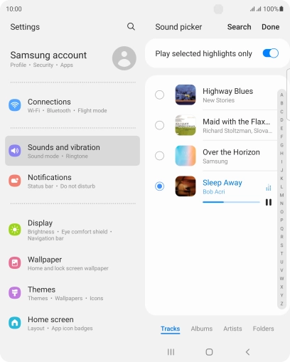 Once you've found a ring tone you like, press Done.