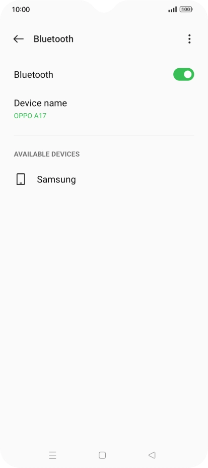 Press the required Bluetooth device and follow the instructions on the screen to pair the device with your phone.