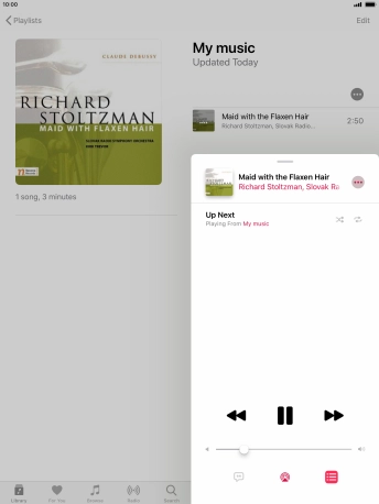 Press the shuffle icon to turn the function on or off.