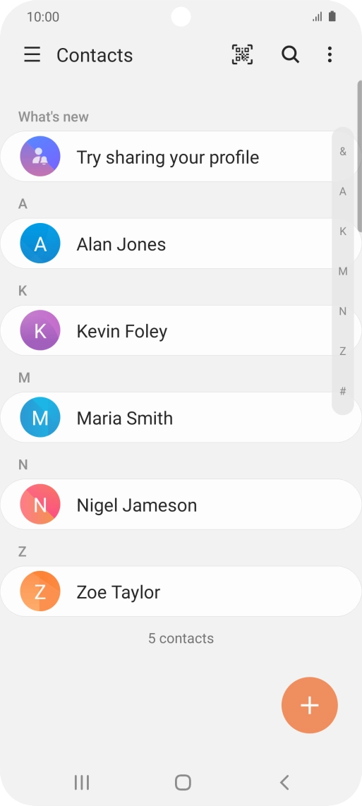 Press the new contact icon.