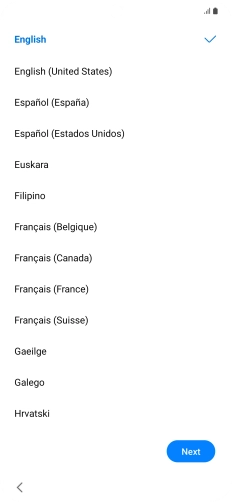Press the required language.