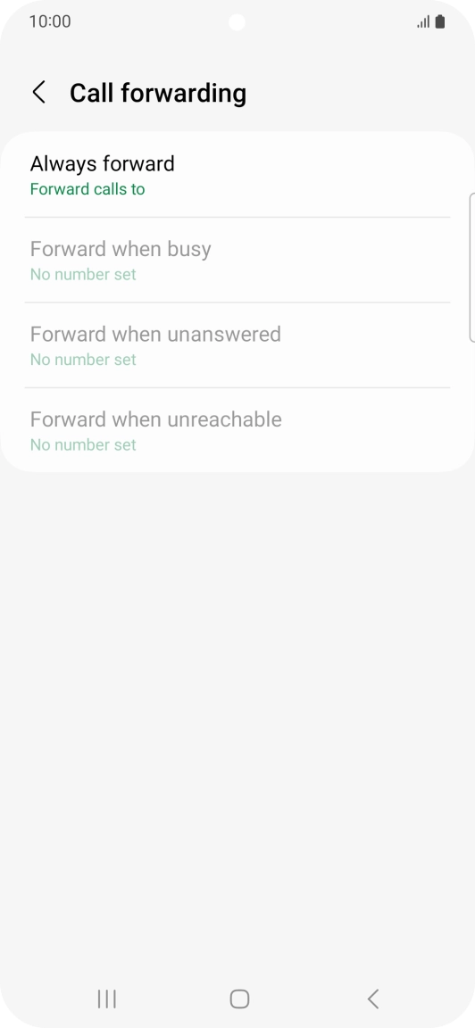 Press the required divert type.