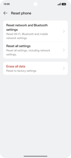 Press Erase all data.