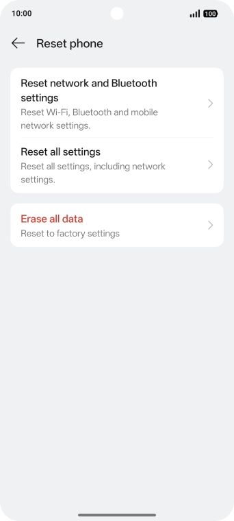 Press Erase all data.