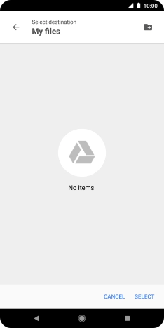 To create a new folder, press the new folder icon and follow the instructions on the screen to create a new folder.