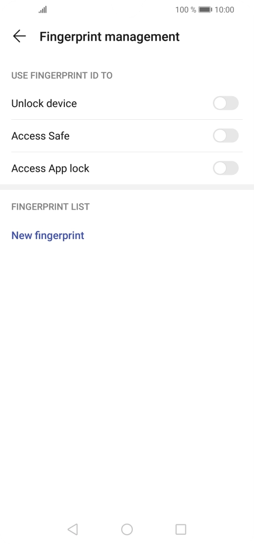 Press New fingerprint.