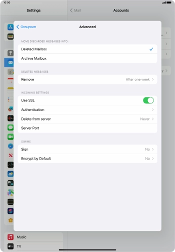 Press the indicator next to 