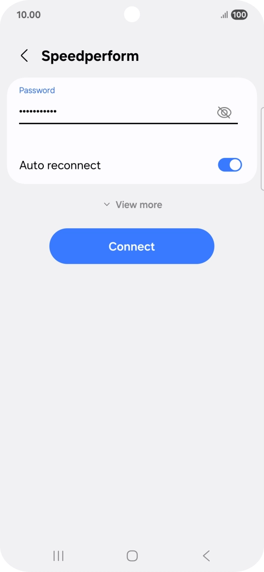 Key in the password for the Wi-Fi network and press Connect.