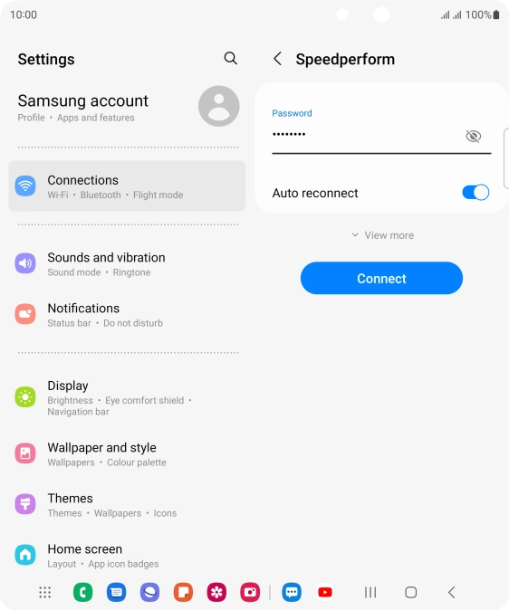 Key in the password for the Wi-Fi network and press Connect.