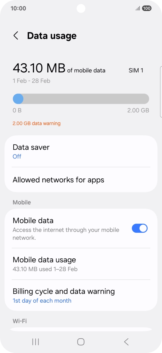 The total data usage is displayed.