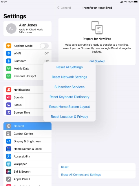 Press Reset All Settings.