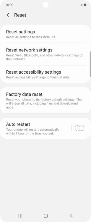 Press Factory data reset.