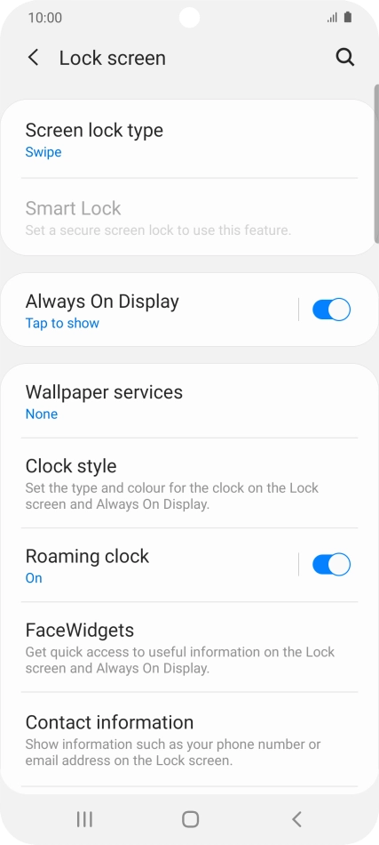 Press Screen lock type.