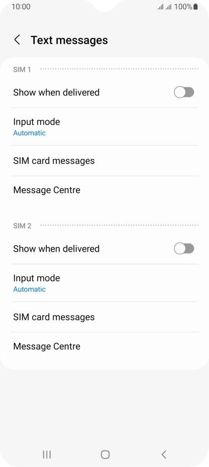 Press Message Centre.