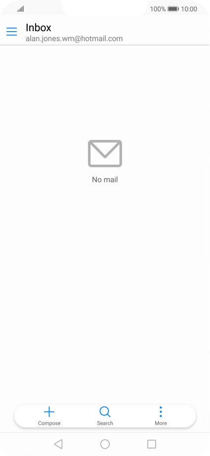 If this screen is displayed, you email account has been recognised and set up automatically. Follow the instructions on the screen to key in more information and finish setting up your phone.