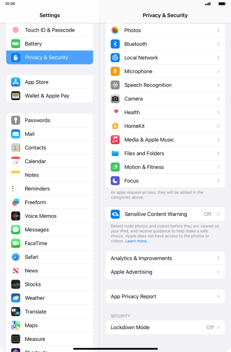 Press App Privacy Report.