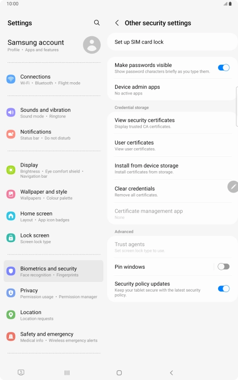 Press Set up SIM card lock.