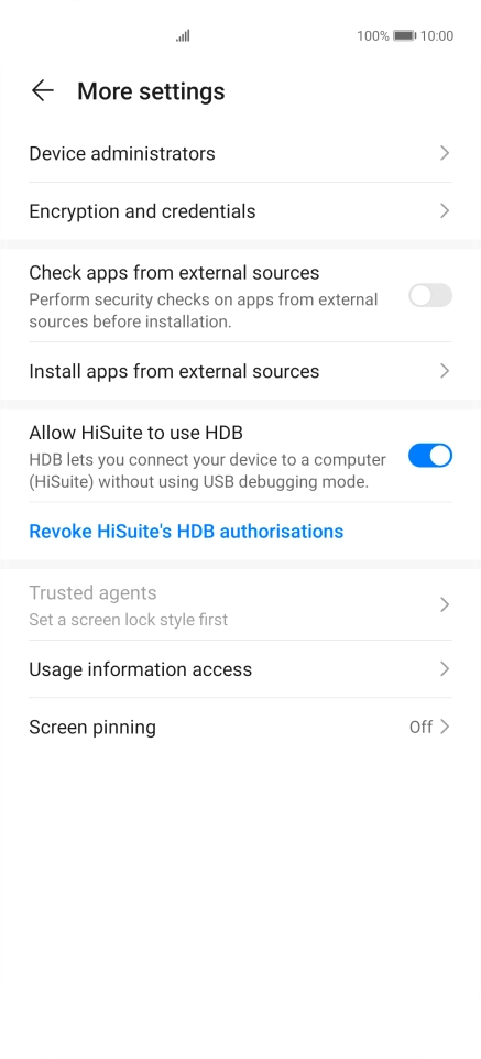 Press Encryption and credentials.
