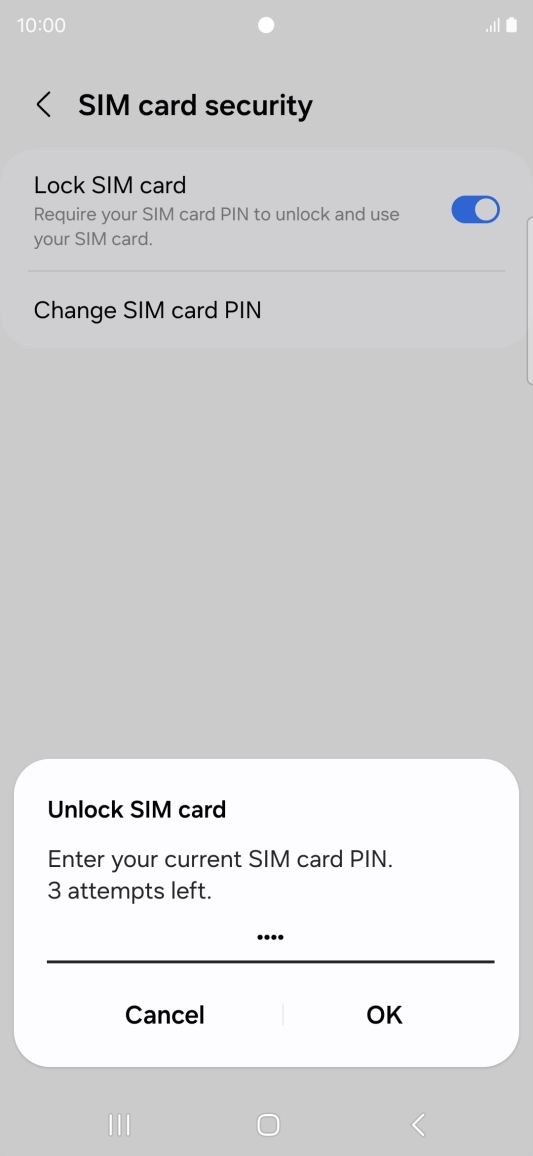 Key in your PIN and press OK. The default PIN is 1111.