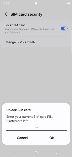 Key in your PIN and press OK. The default PIN is 1111.