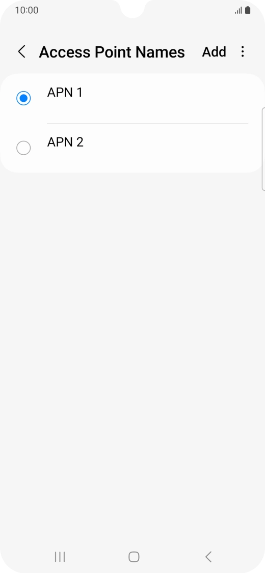 Press the field next to the data connection to activate it.