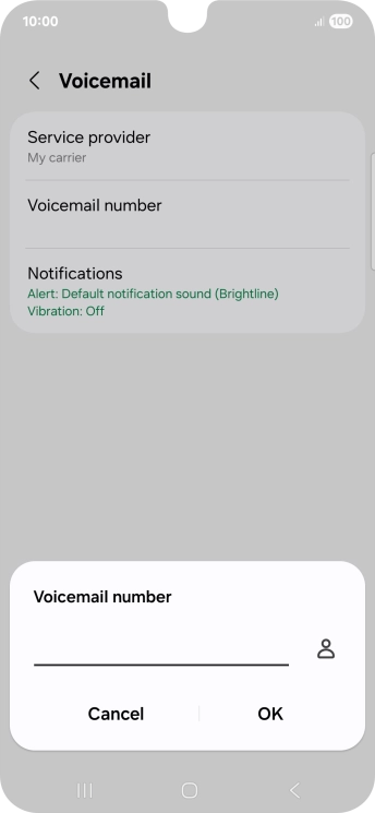 Key in +447953222222 and press OK.