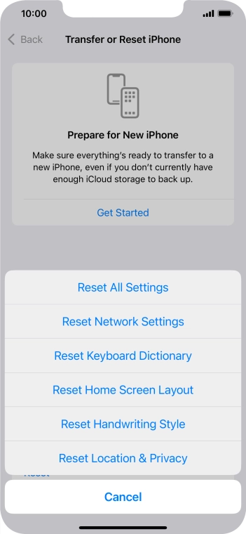 Press Reset All Settings.