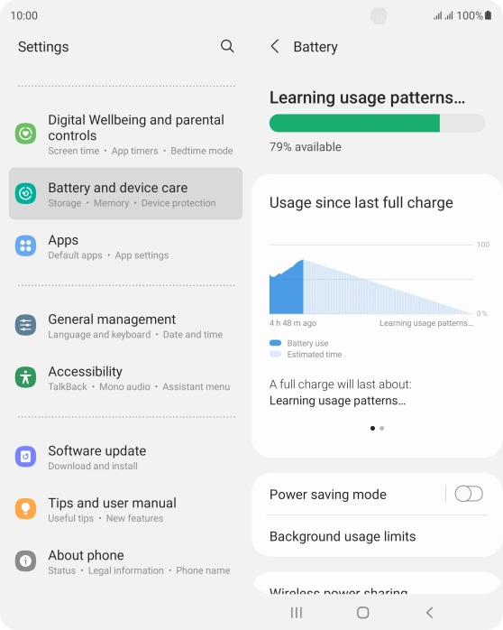 Press Power saving mode.