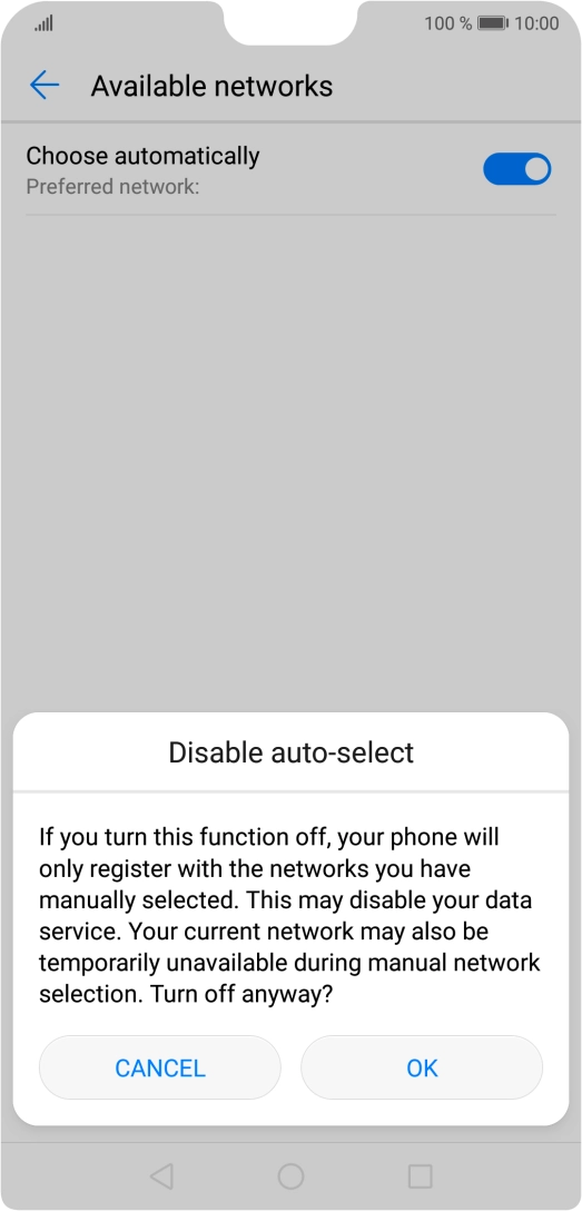 Press OK and your phone will search for networks.