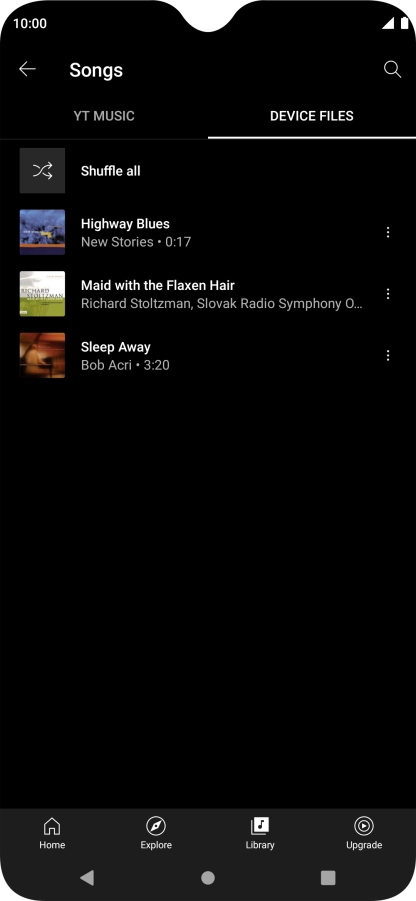 Press the required audio file.