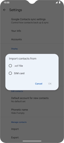 Press the name of the SIM.