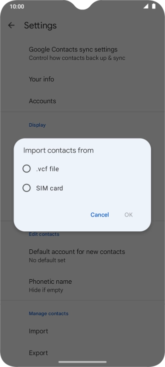 Press the name of the SIM.