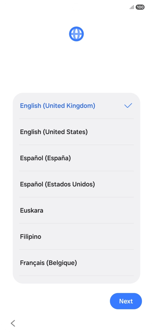 Press the required language.
