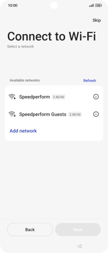 Press the required Wi-Fi network.