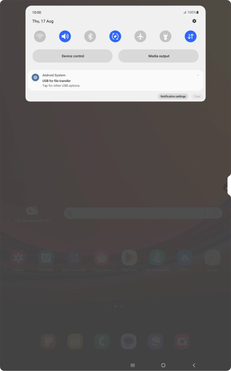 Press Tap for other USB options..