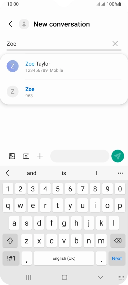 Press the required contact.