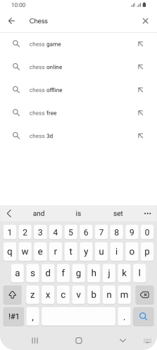 Key in the name or subject of the required app and press the search icon.