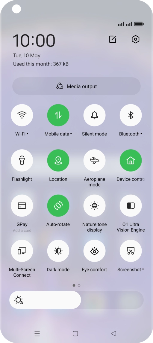 Press the settings icon.