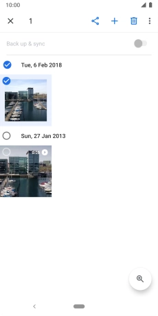 Press the required pictures or video clips to add them.