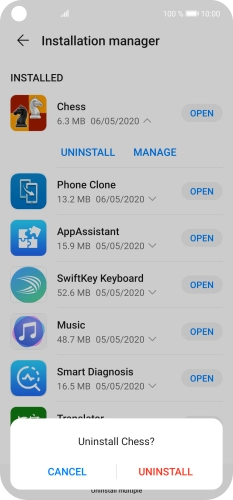 Press UNINSTALL.
