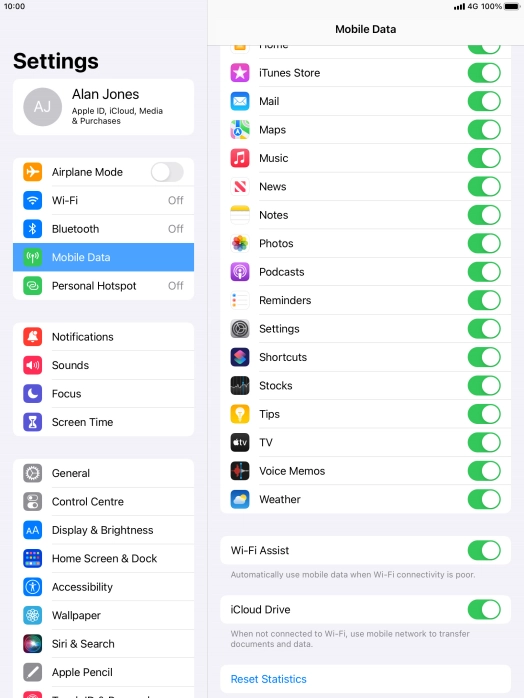 Press the indicator next to 
