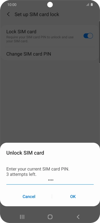 Key in your PIN and press OK. The default PIN is 1111.