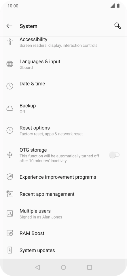 Press System updates. If a new software version is available, it's displayed. Follow the instructions on the screen to update the phone software.
