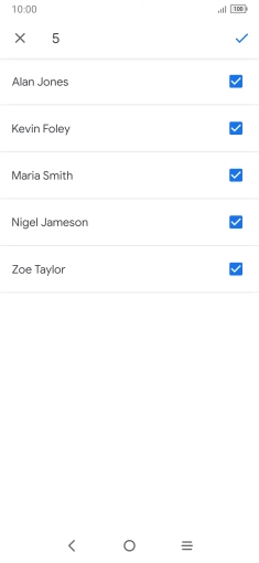 Press the fields next to the required contacts to select them.