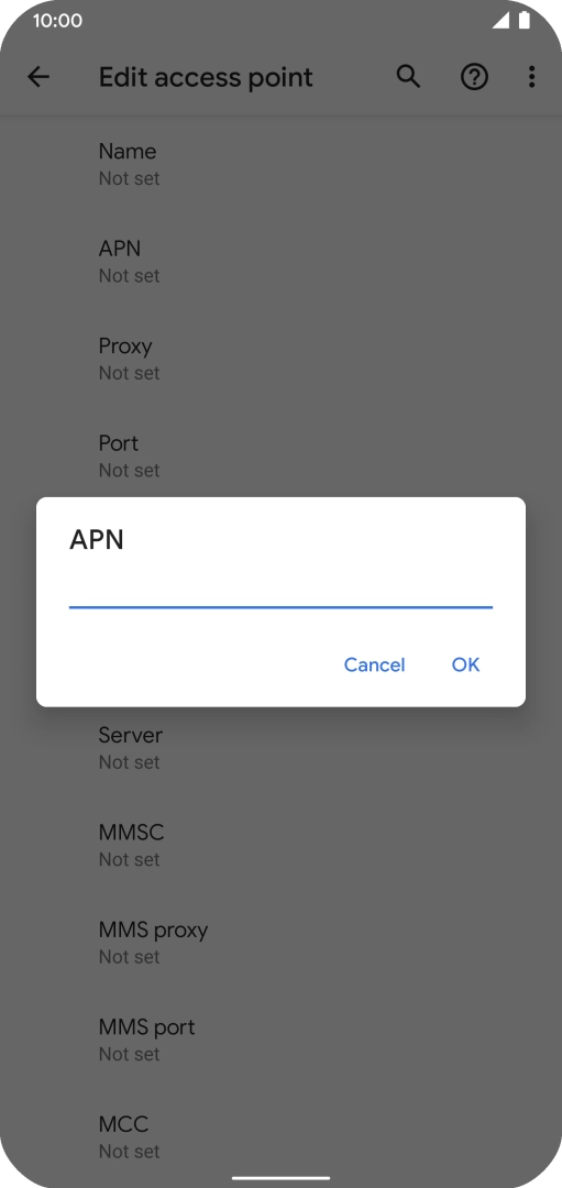 Key in everywhere and press OK.